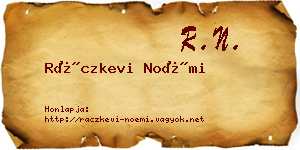 Ráczkevi Noémi névjegykártya